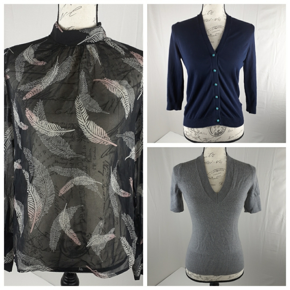 J. Crew Banana Republic XS Shirt Sweater Lot of 3